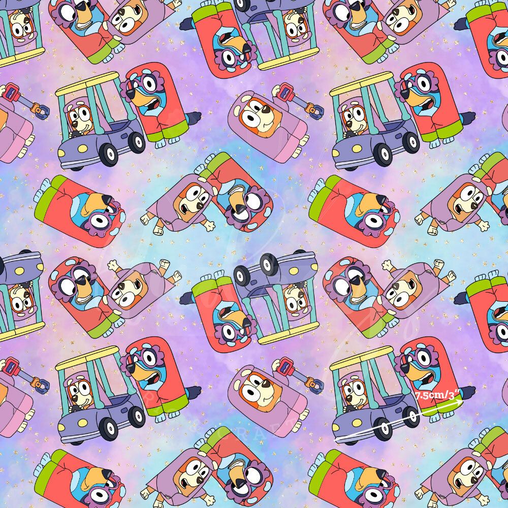 Bluey, Grannies | Digital-Print Cotton Lycra 240gsm | 150cm wide