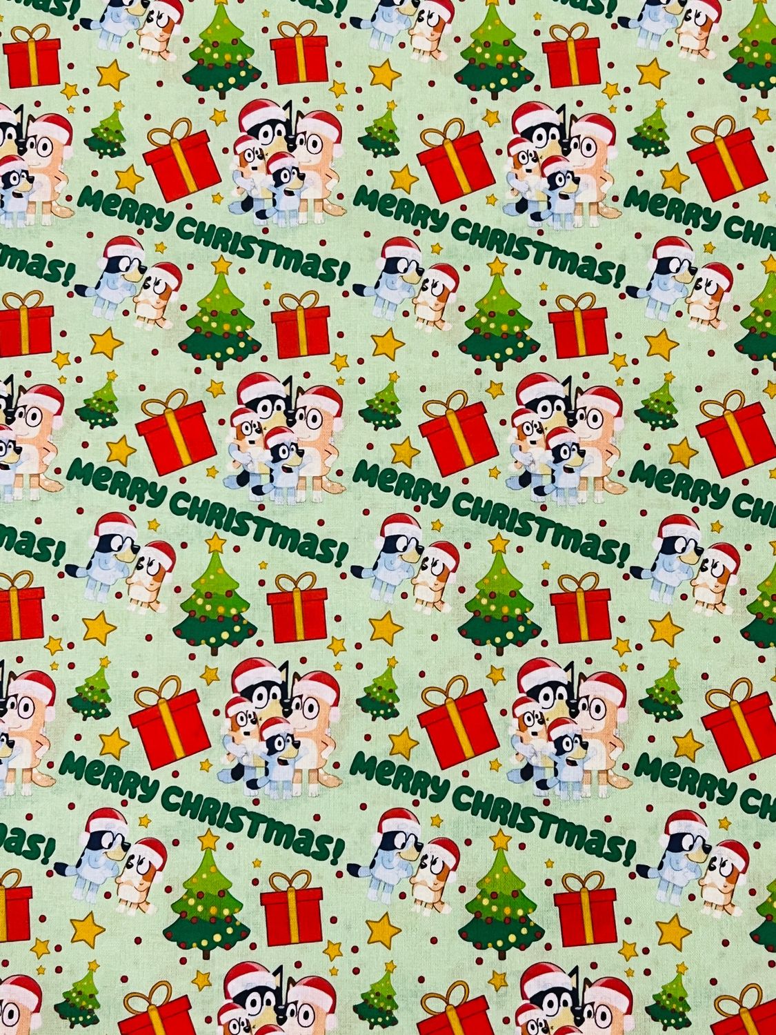 Bluey Merry Christmas | Custom Quilting Cotton | 145cm wide