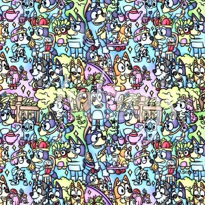 Summertime, Bluey | Digital Print Custom Cotton Woven | 145cm wide