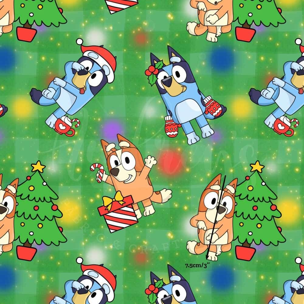 Bluey, Xmas Pressies | Digital Print Custom Cotton Woven | 145cm wide
