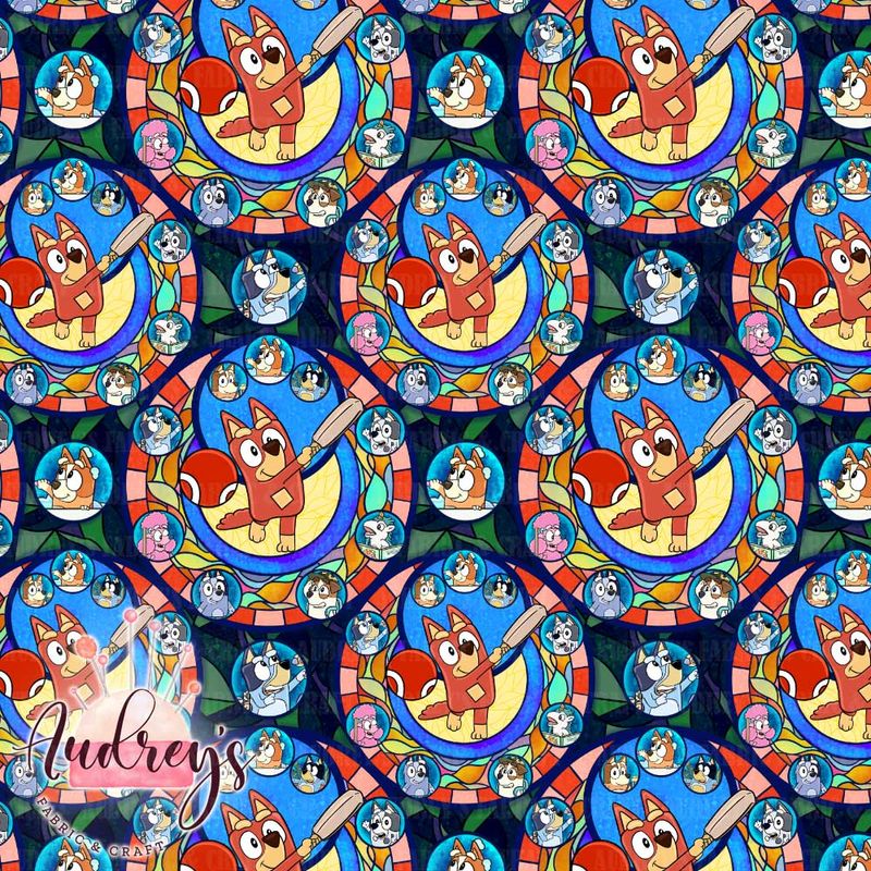 Bluey Stained Glass, Rusty | PRE-ORDER | Choose Your Own Base