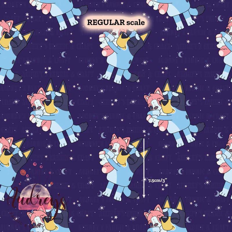 Bluey, Sleepy Time | Digital Print Custom Cotton Woven | 145cm wide