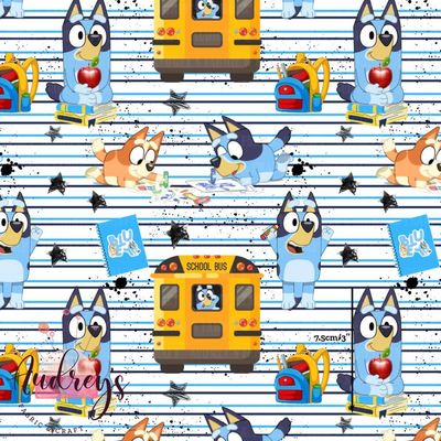 Back to School, Bluey | Digital Print Custom Cotton Woven | 145cm wide