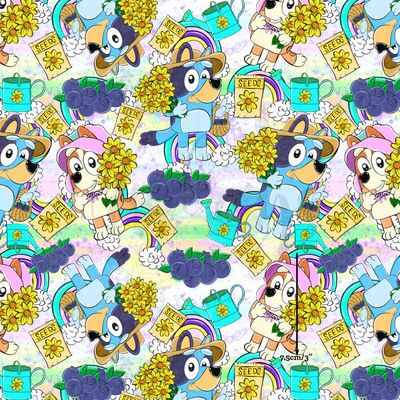 Gardening Bluey | Digital Print Custom Cotton Woven | 145cm wide
