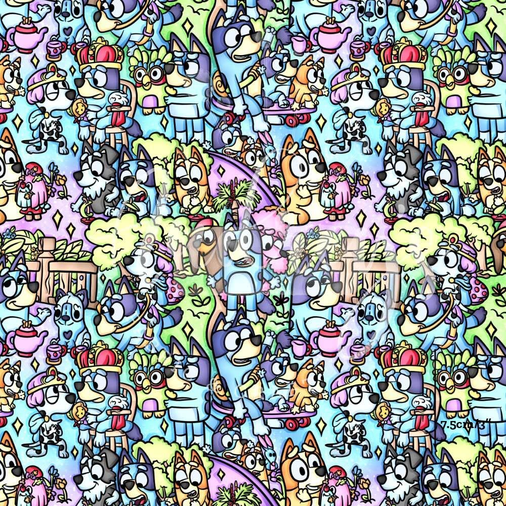 Summertime, Bluey | Digital-Print Cotton Lycra 240gsm | 150cm wide - 0.75m Piece