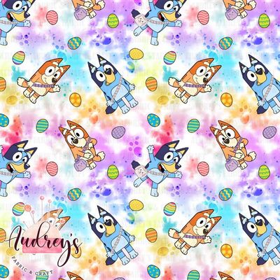 Bluey  Easter Watercolour Splatter | PRE-ORDER | Choose Your Own Base