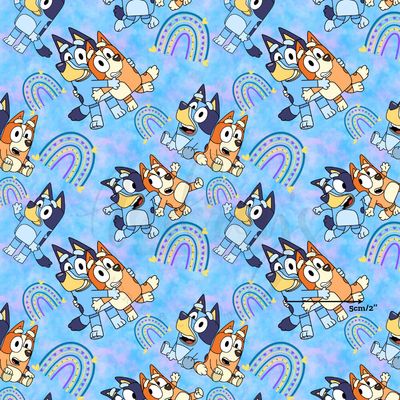 Bluey, Rainbow | Digital Print Custom Cotton Woven | 145cm wide