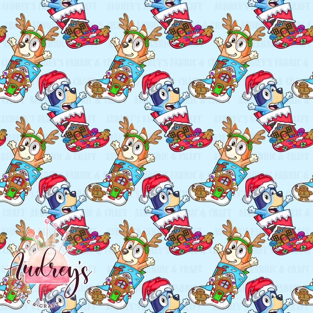 Xmas Bluey &amp; Bingo, Blue | PRE-ORDER | Choose Your Own Base