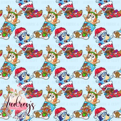 Xmas Bluey &amp; Bingo, Blue | PRE-ORDER | Choose Your Own Base
