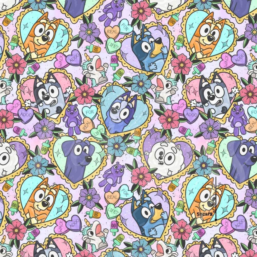 Bluey, Frames | Digital-Print Cotton Lycra 240gsm | 150cm wide