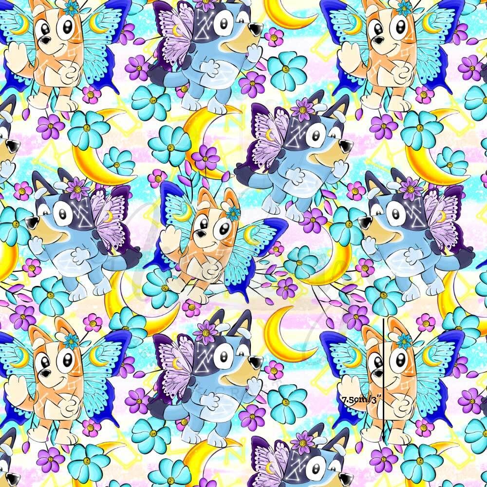 Bluey, Butterflies | Digital-Print Cotton Lycra 240gsm | 150cm wide
