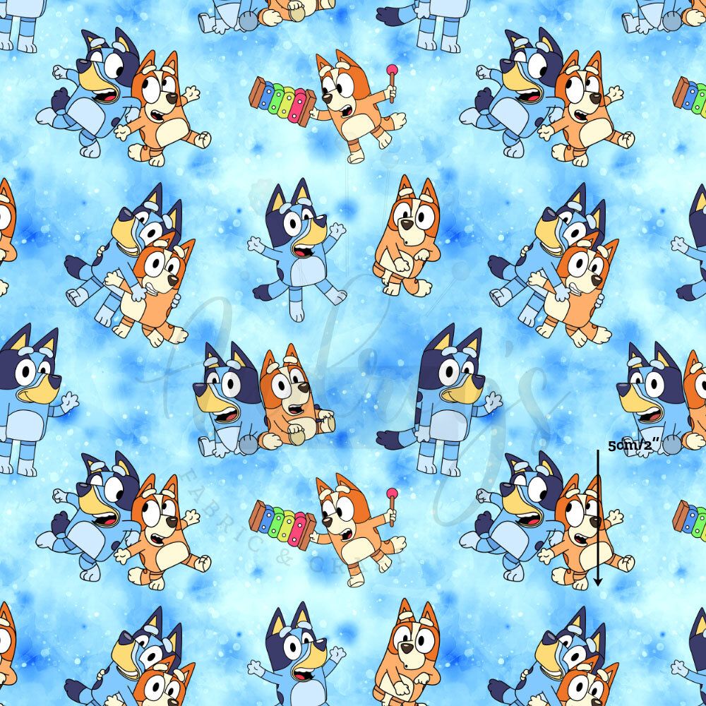 Bluey, Play | Digital-Print Cotton Lycra 240gsm | 150cm wide