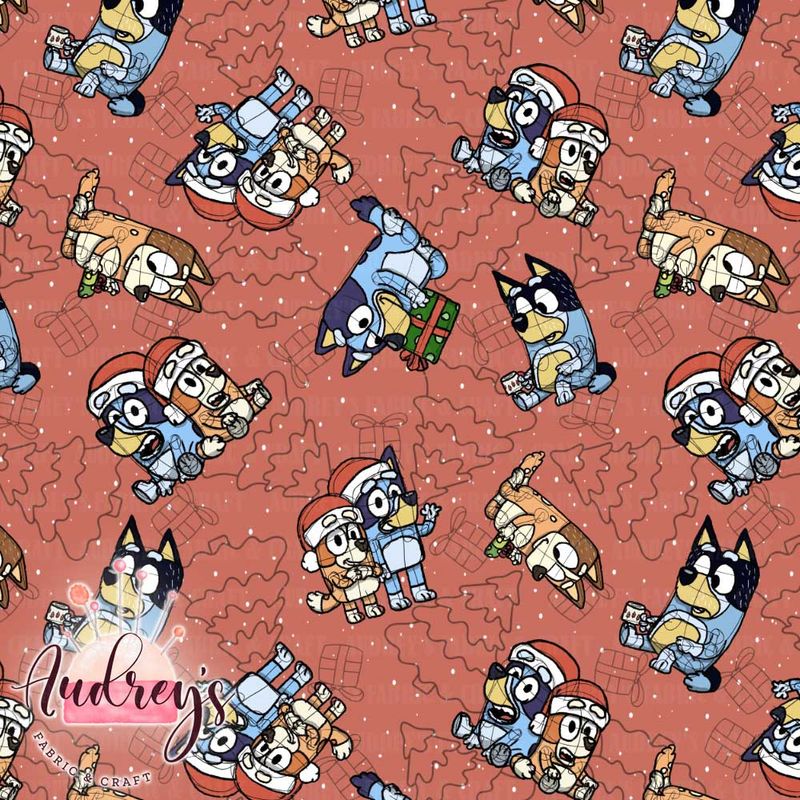 Xmas Bluey Sketch, Red | PRE-ORDER | Choose Your Own Base