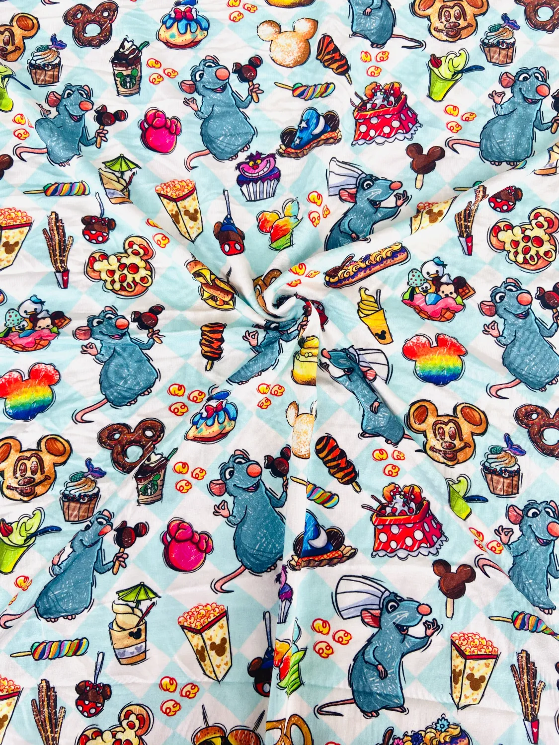 Ratatouille | Digital Print Custom Modal Spandex Lycra Fabric, 280gsm