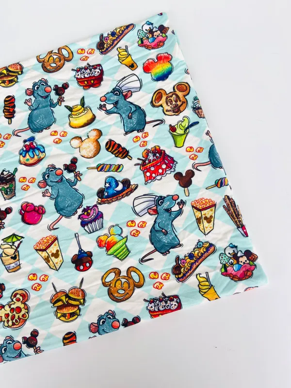 Ratatouille | Digital Print Custom Modal Spandex Lycra Fabric, 280gsm