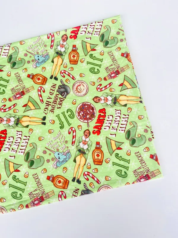 Elf, Xmas Toss | Digital Print Custom Modal Spandex Lycra Fabric, 270gsm