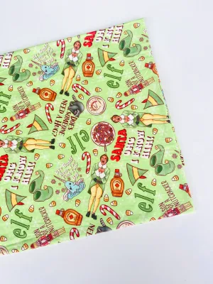 Elf, Xmas Toss | Digital Print Custom Modal Spandex Lycra Fabric, 270gsm
