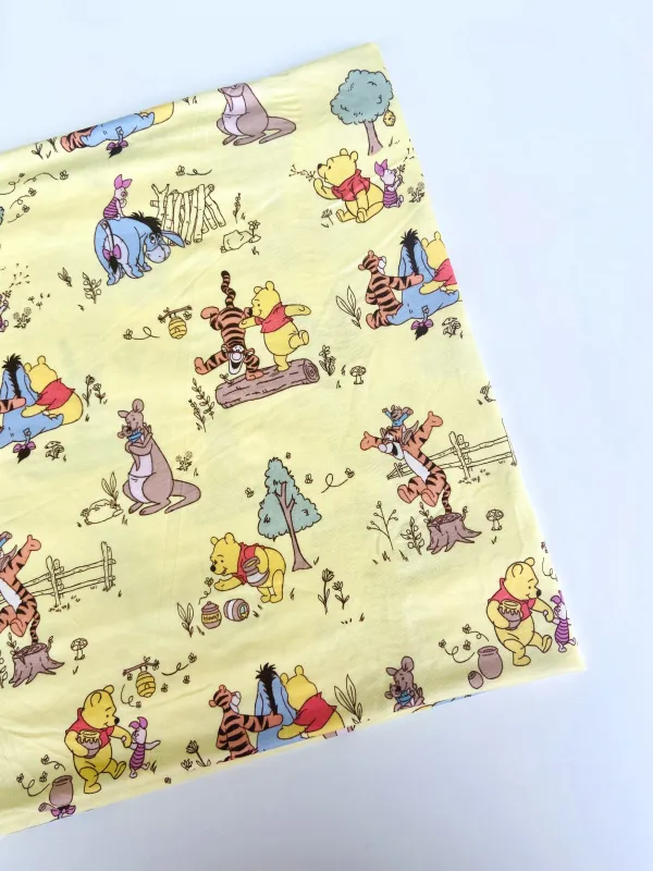 Pooh &amp; Friends | Licensed Modal Spandex Lycra Fabric, 180gsm