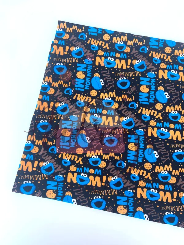 Cookie Monster | Licensed Cotton Lycra Fabric, 180gsm