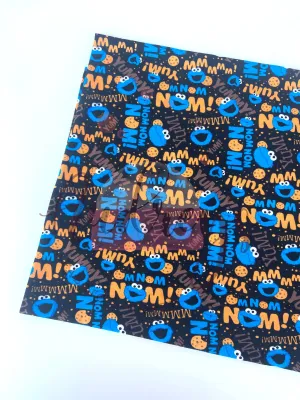 Cookie Monster | Licensed Cotton Lycra Fabric, 180gsm