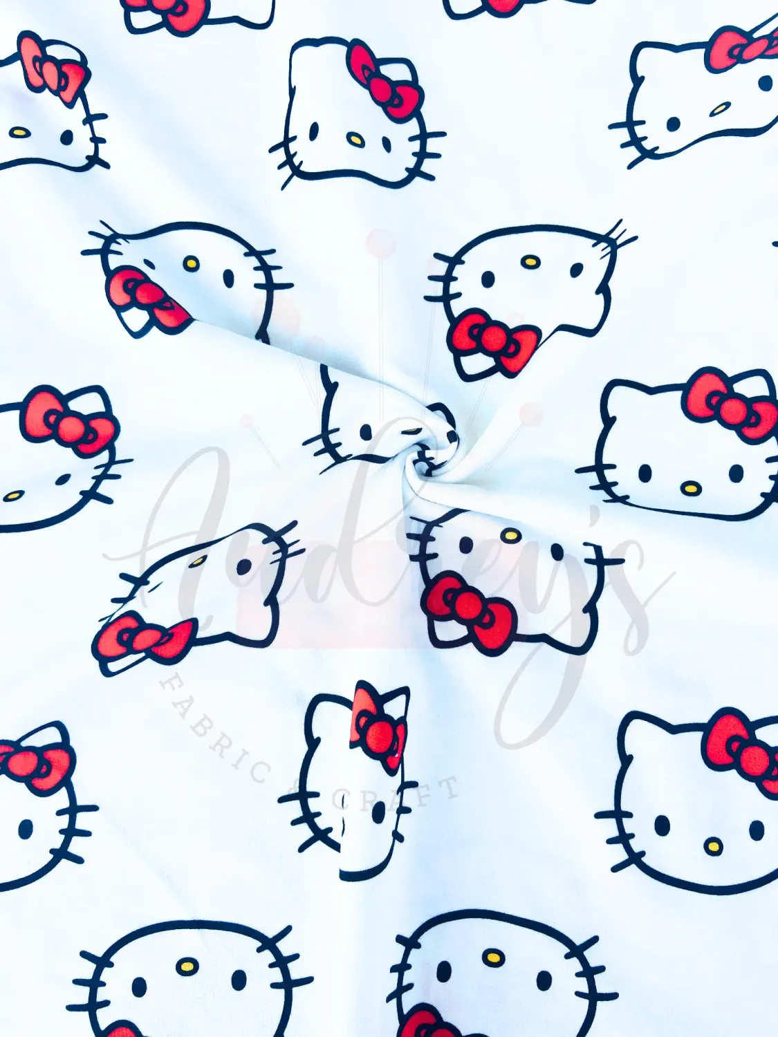 Hello Kitty White | Licensed Cotton French Terry | 165cm Wide