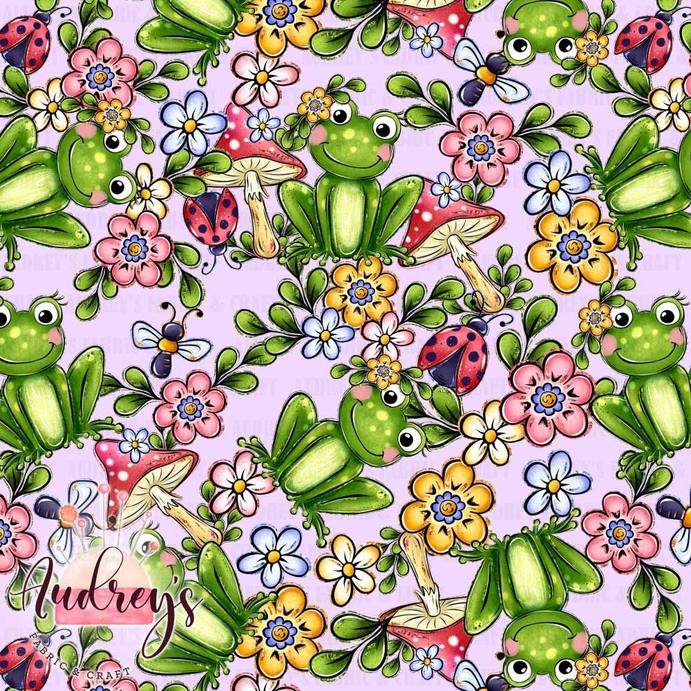 Floral Frogs | Digital Print Custom Quilting Cotton Woven | 145cm wide