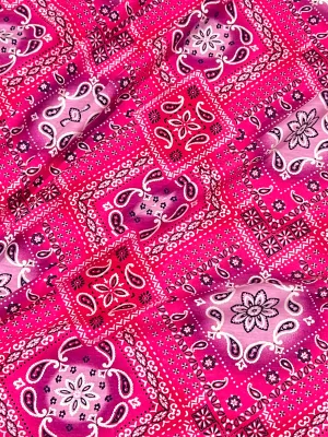 Pink Paisley | Polycotton Jersey Fabric | 170cm Wide
