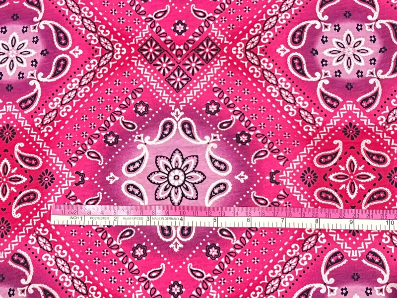 Pink Paisley | Polycotton Jersey Fabric | 170cm Wide