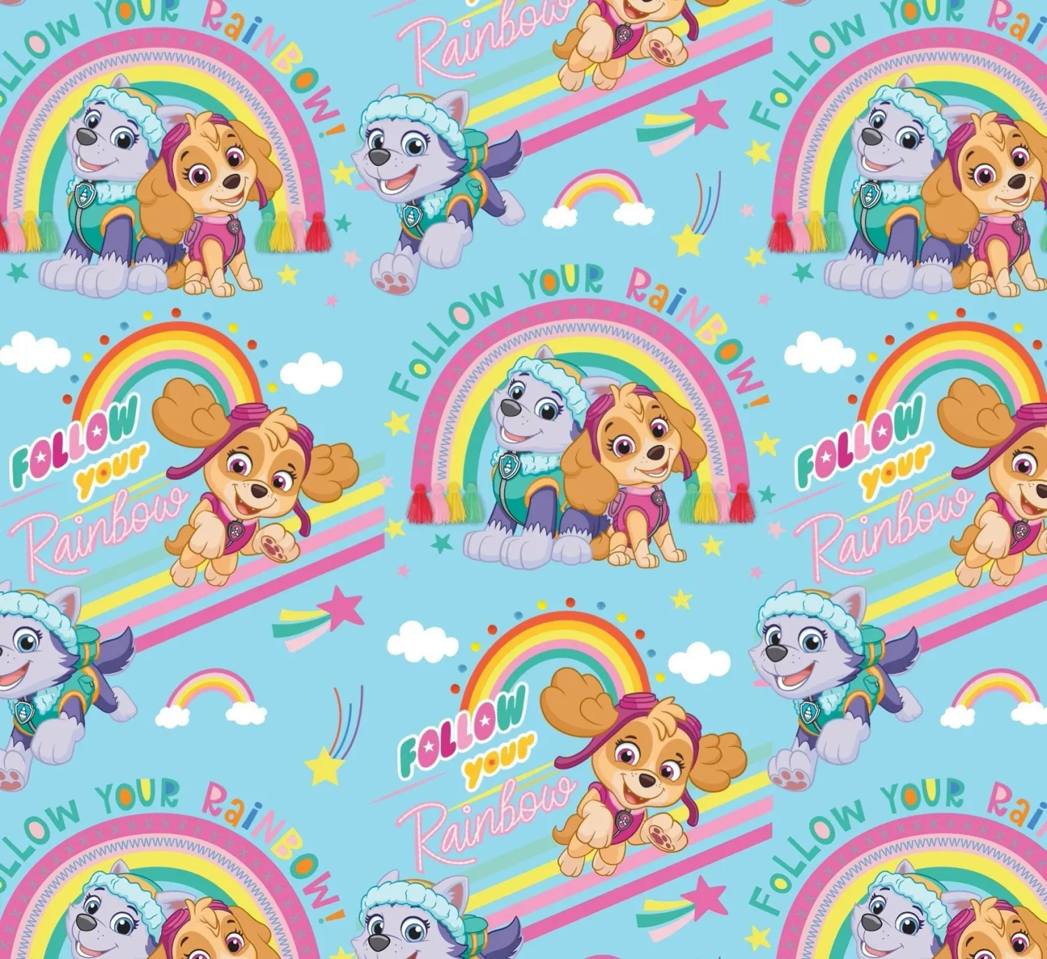 Paw Patrol Follow the Rainbow | Licensed Quilting Cotton | 112cm wide