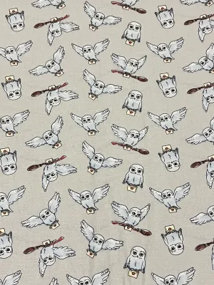Hedwig Cream, Harry Potter | Licensed Quilting Cotton | 112cm wide
