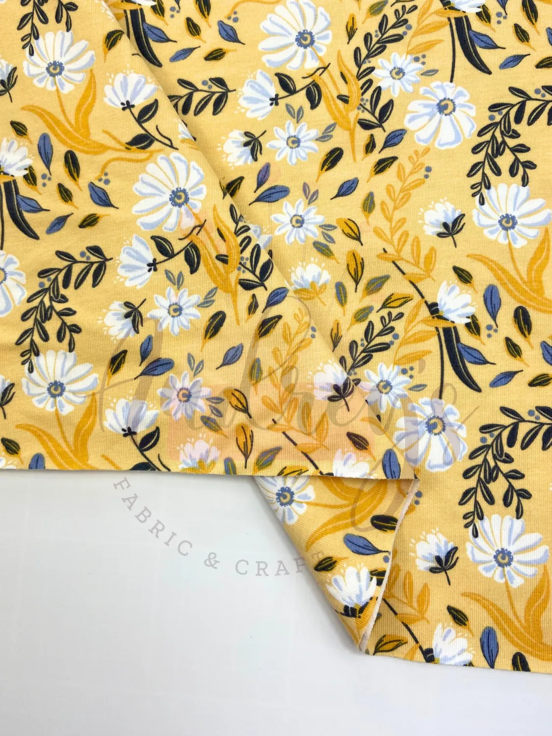 Sun-Kissed Florals | Cotton Lycra Print Fabric, 190gsm