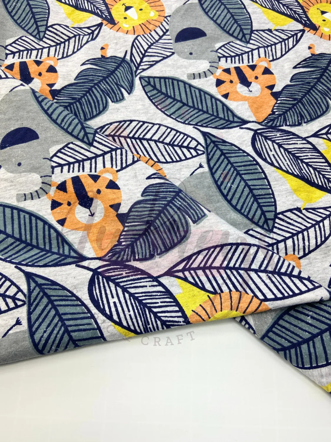 Safari Hide &amp; Seek | Cotton Lycra Print Fabric, 200gsm