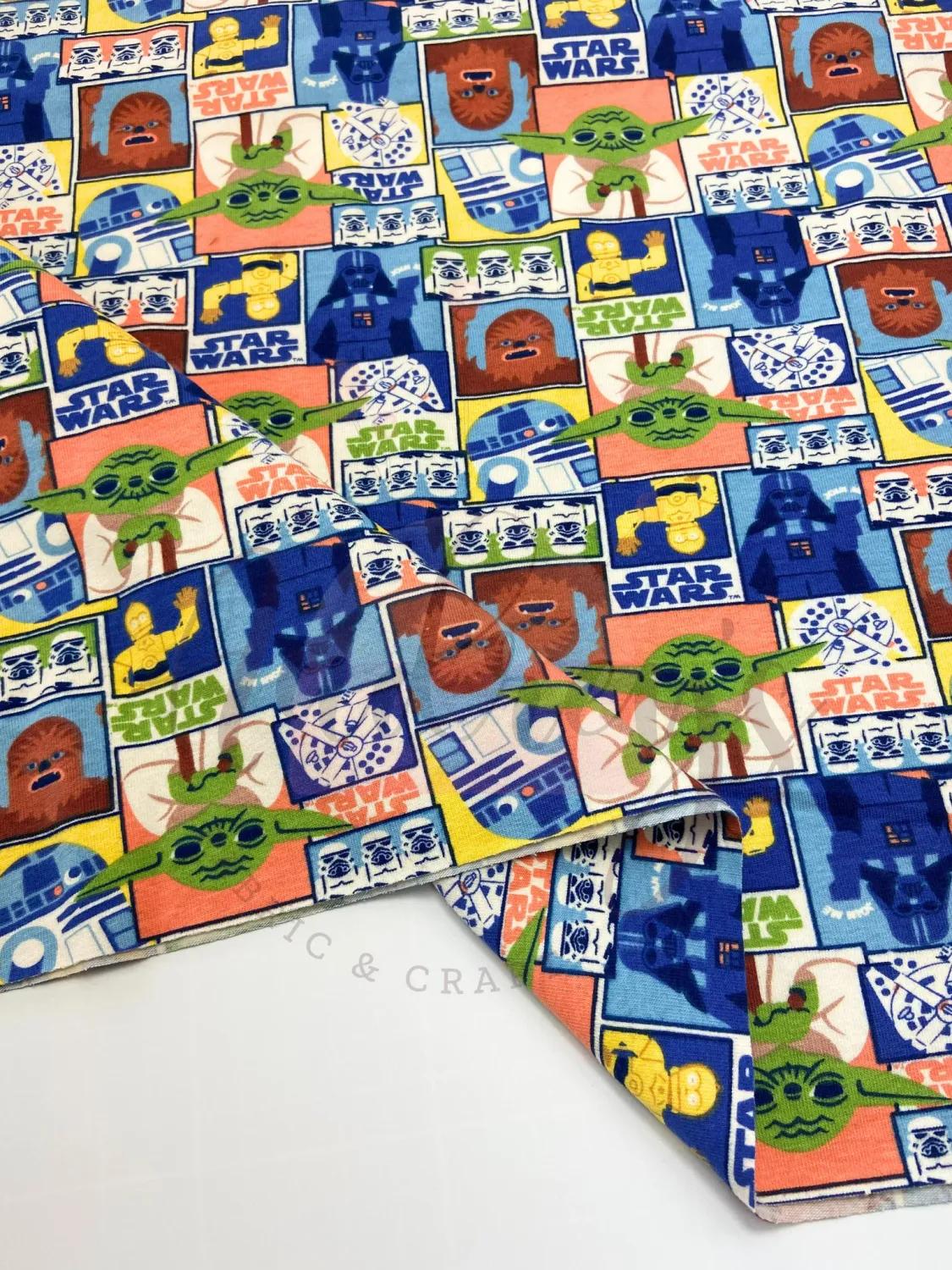 Star Wars Portrait | Licensed Cotton Lycra Fabric, 190gsm