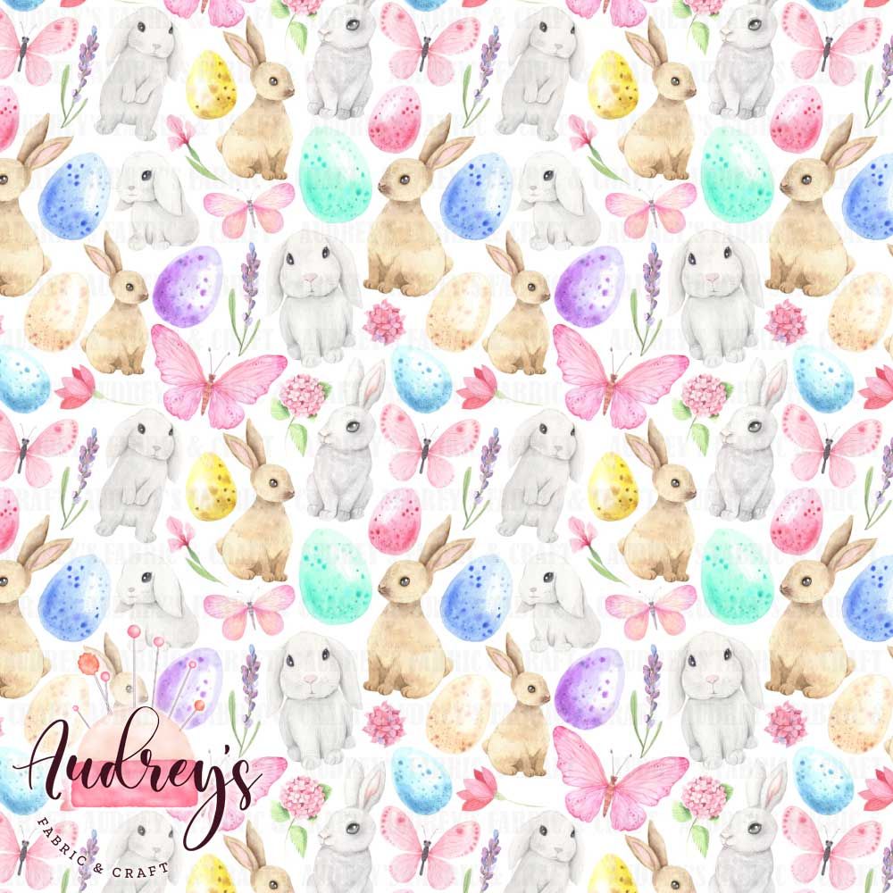Bunny &amp; Eggstravaganza | Digital-Print Custom Cotton Woven | 145cm wide