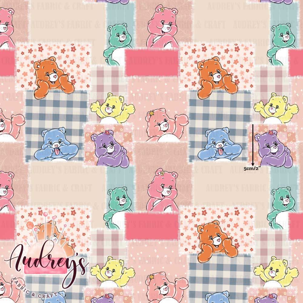 Carebears, Patchwork | Digital-Print Custom Cotton Woven | 145cm wide