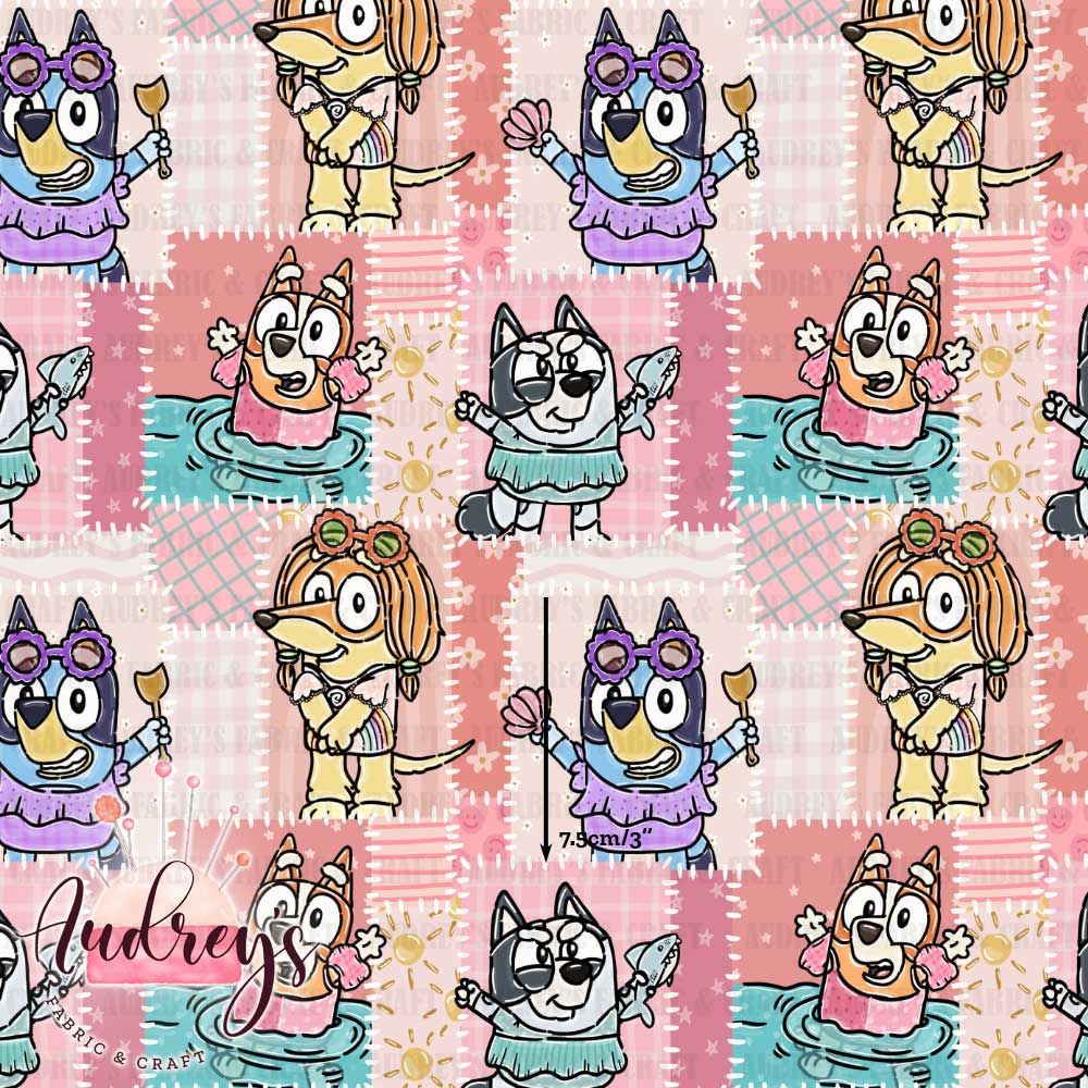 Bluey &amp; Friends, Patchwork | Digital-Print Custom Cotton Woven | 145cm wide