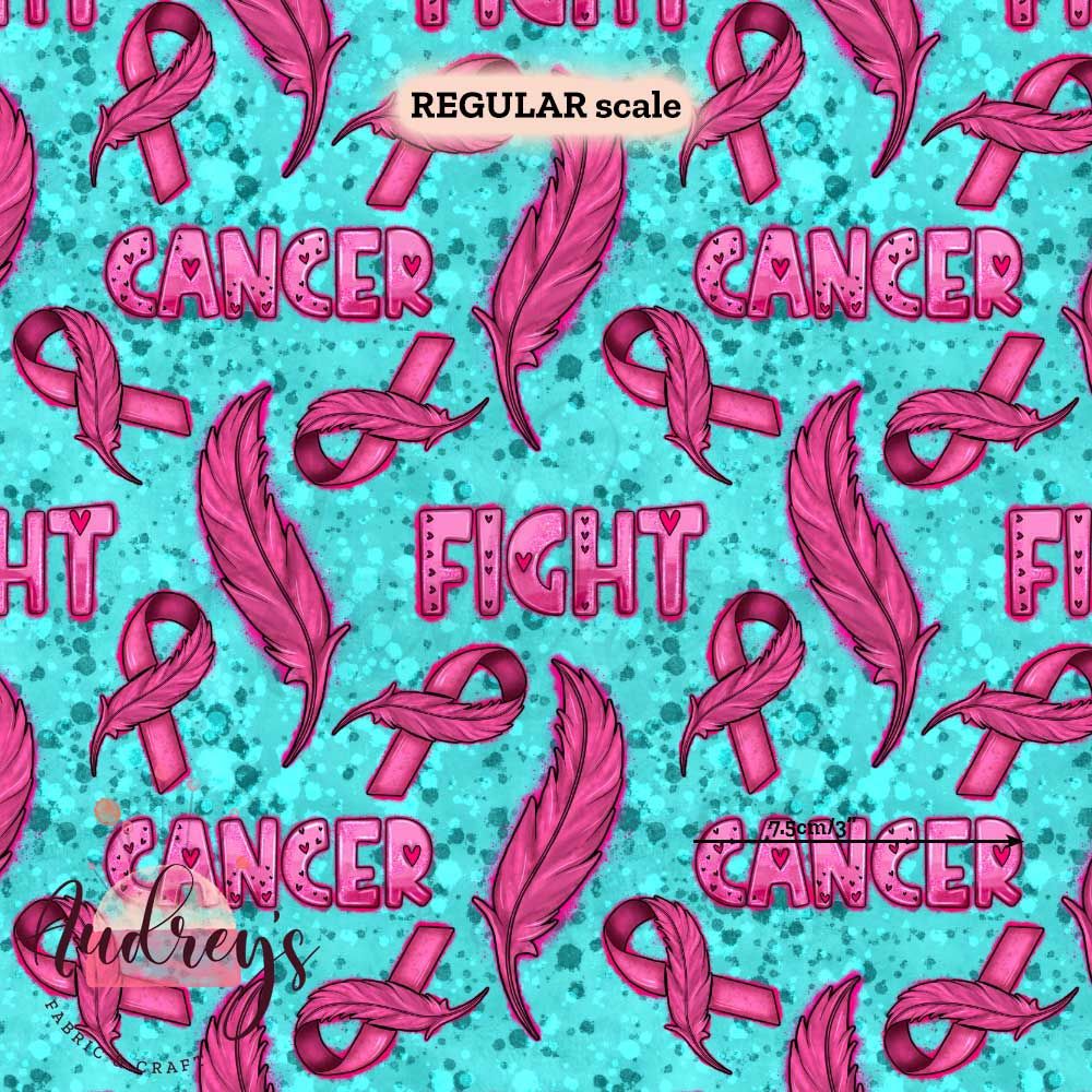 Fight Cancer | Digital-Print Custom Cotton Woven | 145cm wide