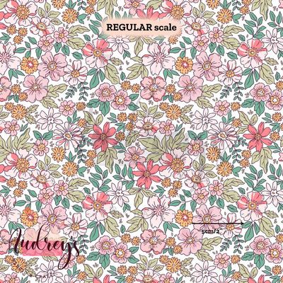 Delilah, Blush | Digital-Print Custom Cotton Woven | 145cm wide