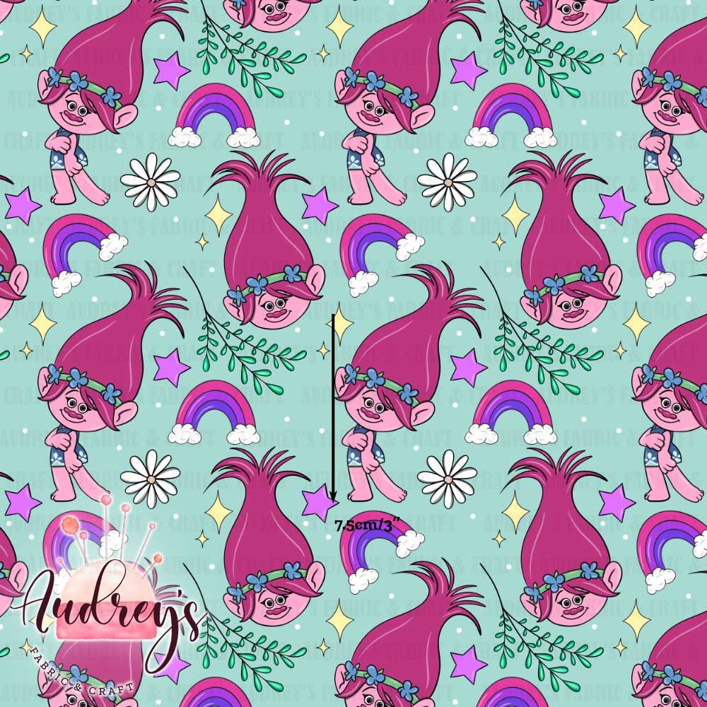 Trolls, Poppy&#39;s Party | Digital-Print Custom Cotton Woven | 145cm wide