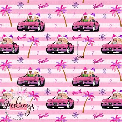 Xmas Barbie, Corvette | Digital-Print Custom Cotton Woven | 145cm wide