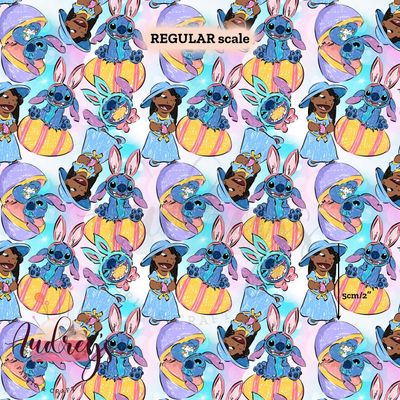 Lilo &amp; Stitch, Easter | Digital-Print Custom Cotton Woven | 145cm wide