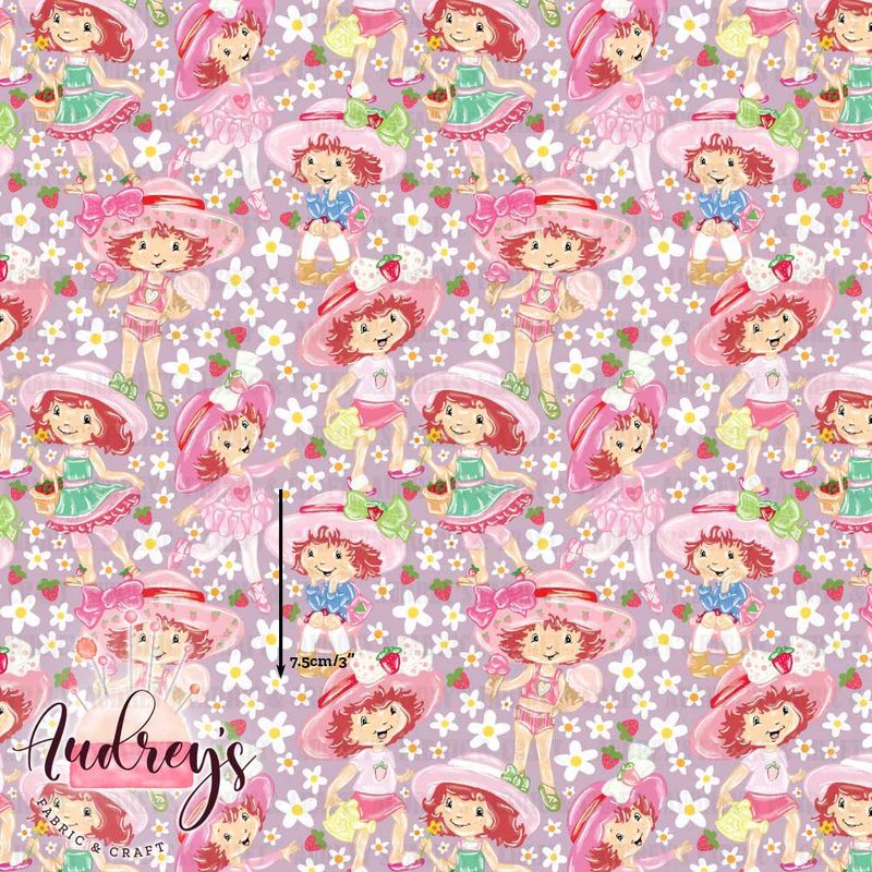 Strawberry Shortcake Pastel | Digital-Print Custom Cotton Woven | 145cm wide
