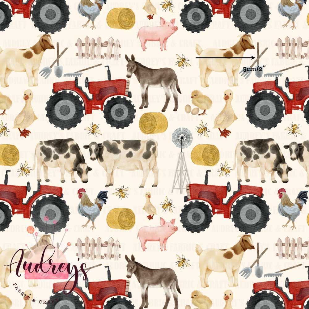 Watercolour Farm | Digital-Print Custom Cotton Woven | 145cm wide