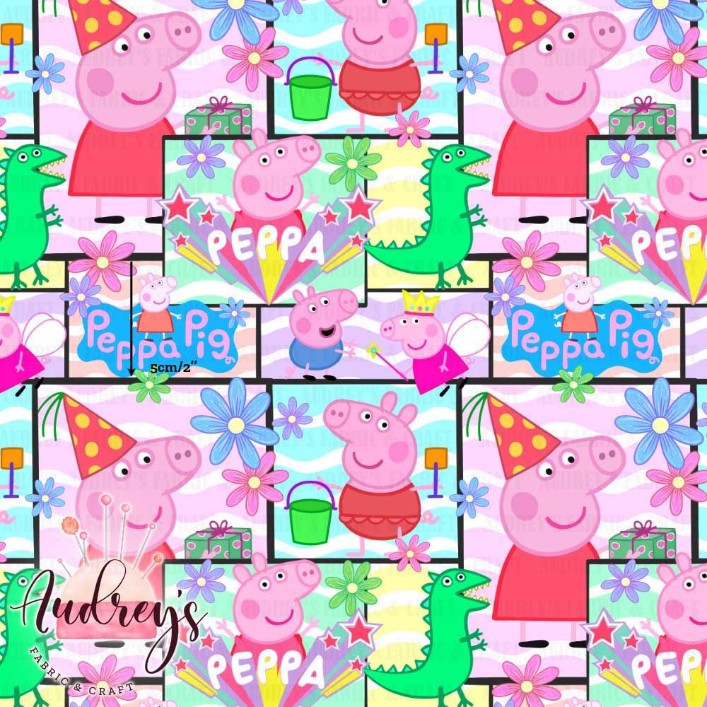 Peppa Pig | Digital-Print Custom Cotton Lycra 240gsm | 150cm wide