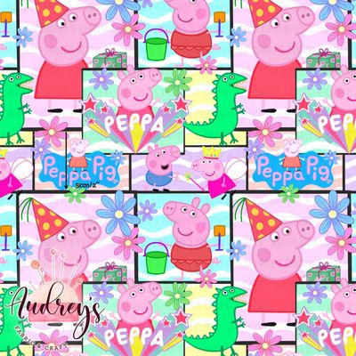 Peppa Pig | Digital-Print Custom Cotton Lycra 240gsm | 150cm wide