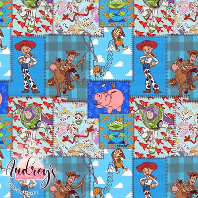 Toy Story, Patchwork | Digital-Print Custom Cotton Lycra 240gsm | 150cm wide
