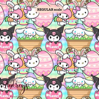 Hello Kitty Easter | Digital-Print Custom Cotton Lycra 240gsm | 150cm wide