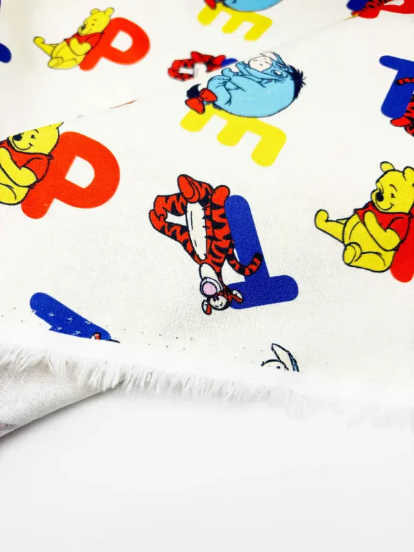 Winnie the Pooh ABCs | Licensed Quilting Cotton Woven | 145cm wide