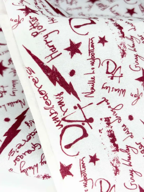 Harry Potter Script | Extra-Wide Licensed Quilting Cotton | 145cm wide