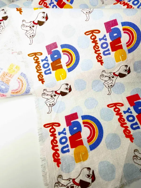 Rainbow Dalmatian Love | Licensed Quilting Cotton | 112cm wide